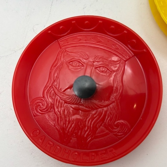 Set of 4 vintage plastic  playing card holders with original box - Picture 4 of 11